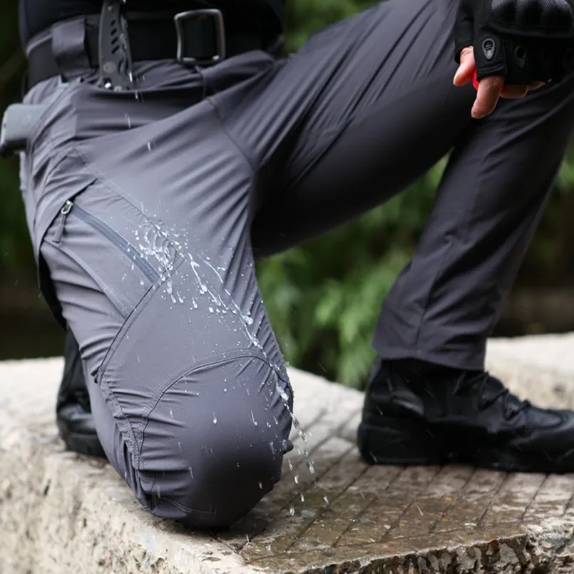 Pantalones tácticos militares impermeables con cinturón