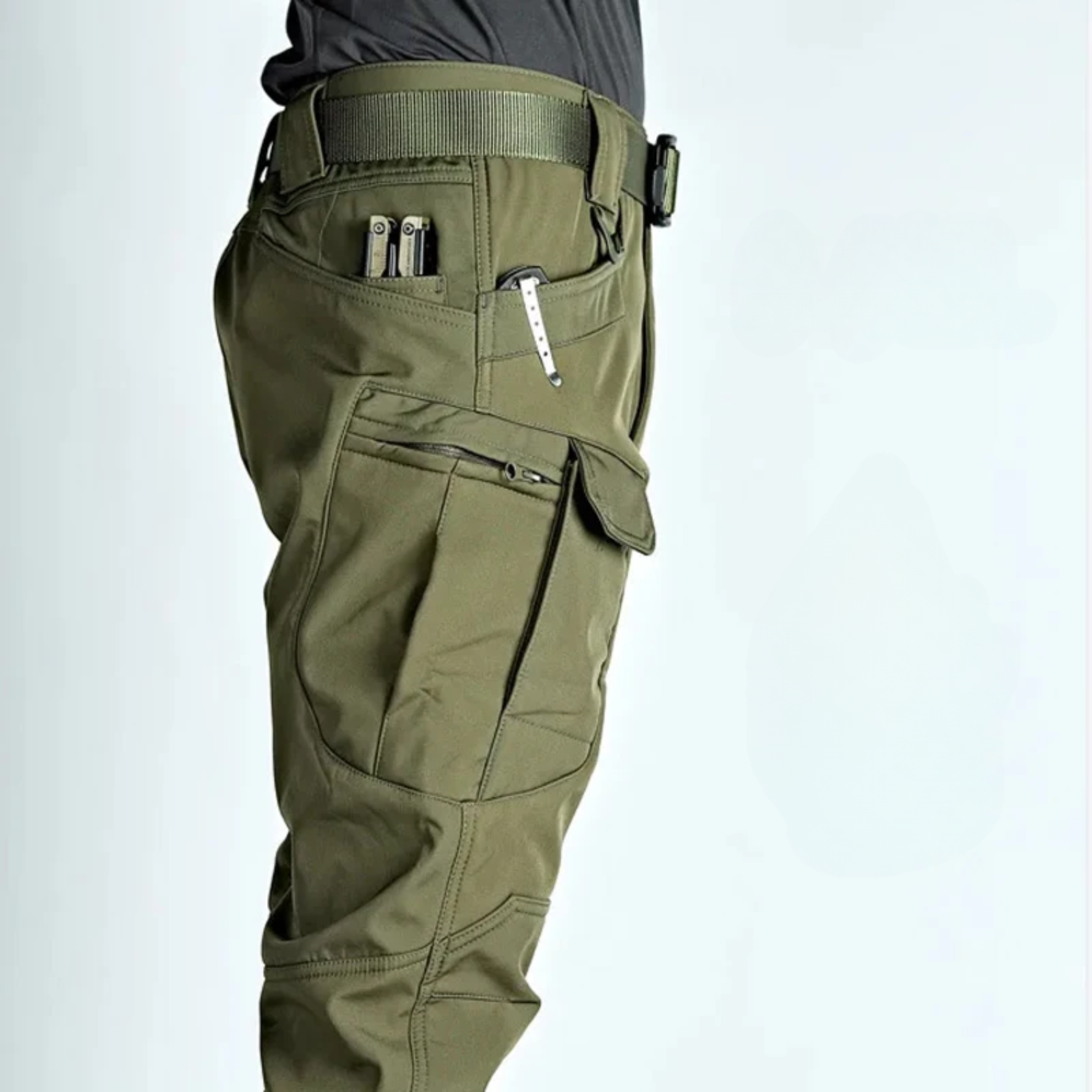 Pantalones tácticos militares impermeables con cinturón