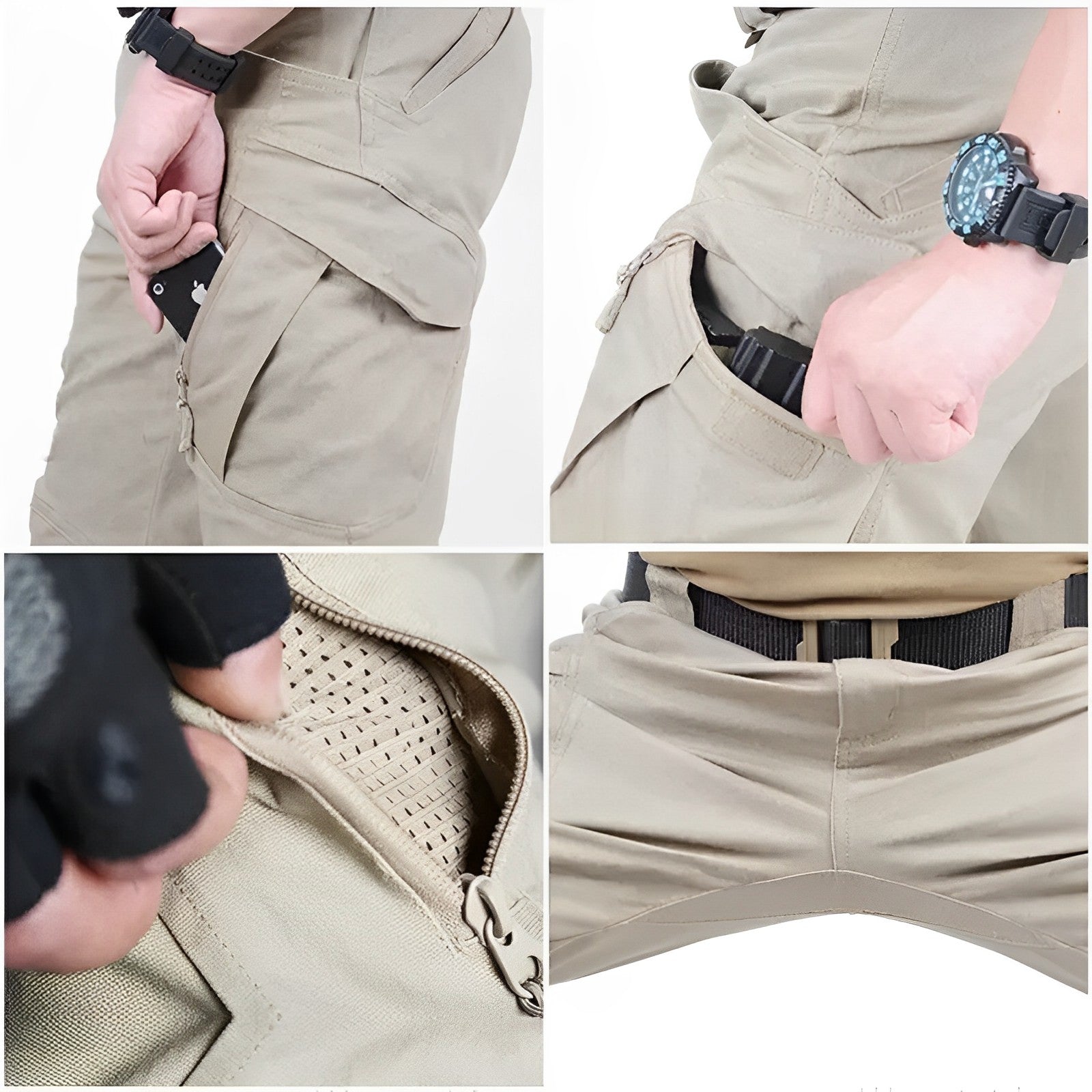 Pantalones tácticos militares impermeables con cinturón