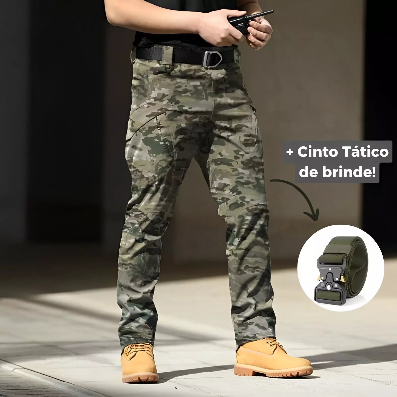 Pantalones tácticos militares impermeables con cinturón