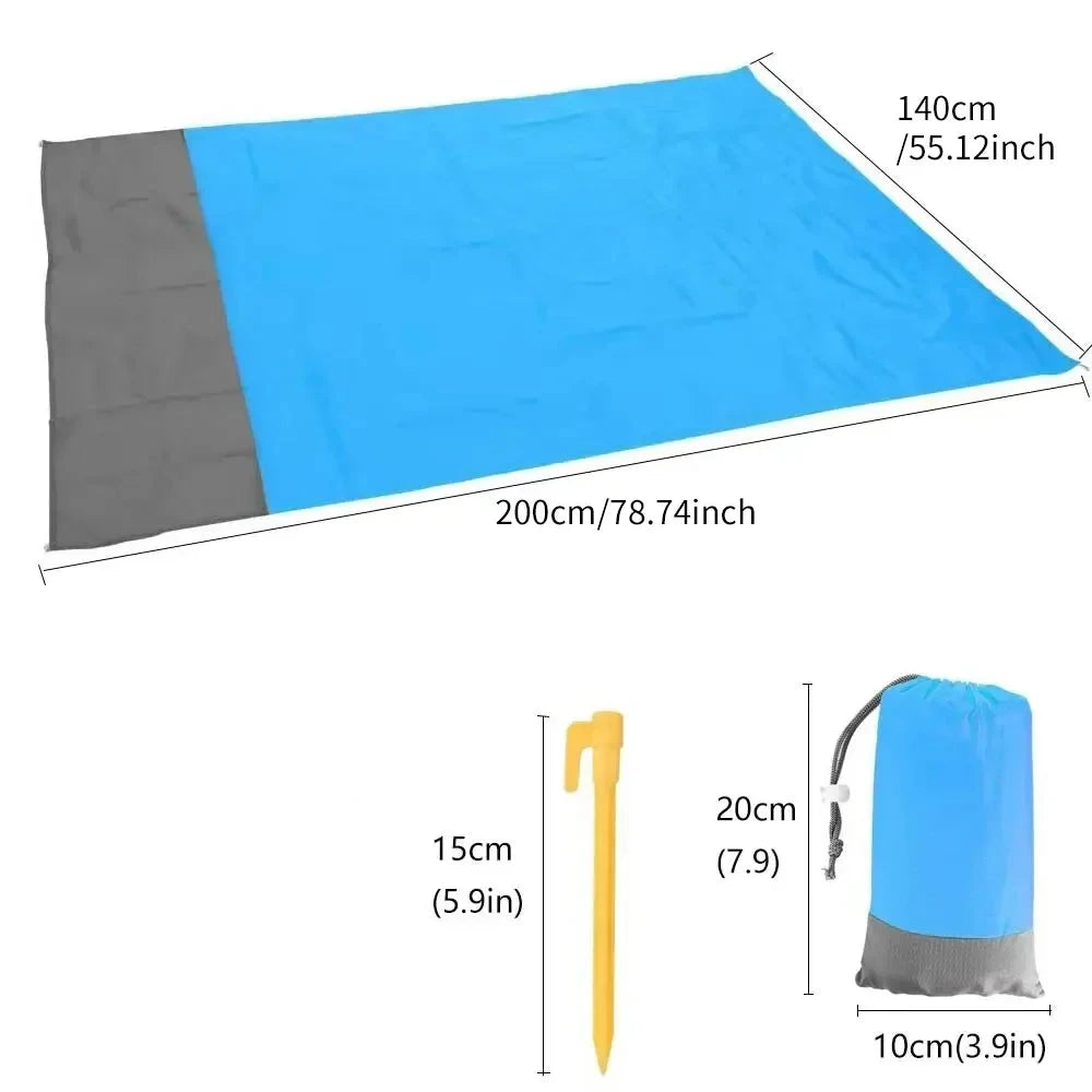 Cobertor de praia leve impermeável, piquenique para viagens, caminhadas e esportes, sandproof, 200x140cm