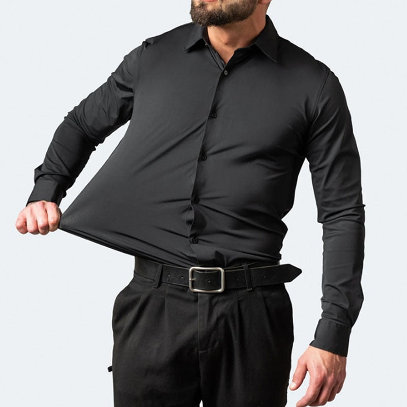 Camisa Flexível Ultra Comfort Tecido Seda Gelo - Não Amarrota